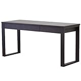 ライフスタイリングショップ パソコンデスク 幅150×奥行59 木製 引出付 シンプル ダークブラウン LS-388DB