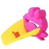 Reedoo 蛇口 エクステンダー 手洗い補助パーツ 手洗いサポート 子ども用 可愛い　カエル型　便利グッズ 踏み台 手洗いグッズ 洗面所パーツ ピンク
