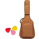 Giawkca コースティック ギターケース アコギ 軽量 ソフトケース ギグバッグ 防水 オックスフォード布 肩掛け 手提げ (カーキ,41in(12MM))