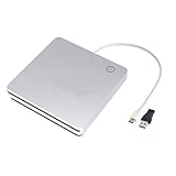Xglysmyc 外付けUSB Cスロット スマートタッチCD DVDドライブ USB 3.0 ポータブルCD/DVD +/-RW ROMバーナー プレーヤー ライター ドライブ ノートパソコン デスクトップ MacBook Pro Air iMac Windows10に対応 シルバー