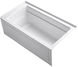 KOHLER K-1122-GRA-0 Archer BubbleMassage 5-Foot Bath, White [並行輸入品]