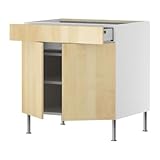 IKEA(イケア) FAKTUM ネクスス バーチ材突き板 80 cm 19890600 ベースキャビネット/ 棚板/引き出し/扉2枚付、ネクスス バーチ材突き板