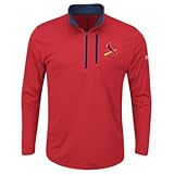 セントルイス・カージナルスMajestic MLBメンズsix-four-three 1 / 2 Zipプルオーバー – レッド L