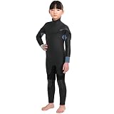 FELLOW セミドライ ウェットスーツ ロングチェストジップ 5mm 3mm ドライ 裏起毛 スキン サーフィン ウエットスーツ キッズ 日本規格 Blue Evo 140サイズ