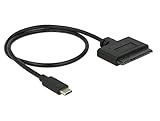 Delock USB Type-C (オス) ⇔ 22 ピン SATA 6Gbps (オス) コネクター BLACK 62673