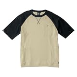 [CO-COS] G-947 5ポケット半袖Tシャツ ブラック×カーキ LL