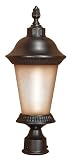 Nuvo Lighting 60/2505 Clarion Outdoor Post Lantern with Photocell, Brushed Wheat Glass, Chestnut Bro