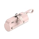 GSPOWER モバイルバッテリー GP2-5000mAh (メインType-cケーブルphone, ピンク)