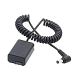 Grannerton NP-FW50ダミーバッテリーパックカプラーアダプター、DCオスコネクター付き A6500 A6300 A6000 A7 A72A7SA7用電源ケーブル