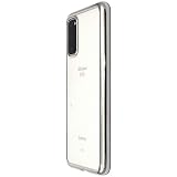 Galaxy S20 ケース 5G SC-51A / SCG01バックカバー メタリック バンパー 背面 クリア しなやかで 衝撃 に強い ソフトケース 背面 カバー 【 ピンク 】