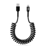 GHNTJAP USB C ケーブル コイル型 0.4Mから1.2Mまで USB A to USB C ケーブル 伸びる USB Type C 急速充電 QC3.0対応 iPhone15/Galaxy/Pixel/Xperia等タイプc機器対応 ブラック