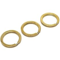 二重カン 真鍮製二重リング キーホルダー　200点セット 真鍮製【平押】キーリング(二重リング) | ヌメ革と真鍮金具と