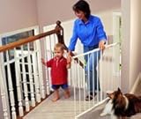 KidCo Safeway Gate, Top of Stairs Gate, Black with Stairway Installation Kit by KidCo