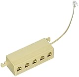 uxcell 分岐アダプタ　電話コネクタ　電話回線スプリッタ　RJ11 1オス－5メス プラグ　プラスチック　ベージュ　Uxcell