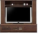 日本製 幅155cm 高さ140cm ハイタイプテレビボード 完成品 (ブラウン)