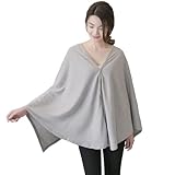 B-TOPAZ 授乳ケープ 授乳カバー ポンチョ ストール 3WAY ストール 大判 360度 目隠し 安心 カバー ナーシングケープ 多機能 伸縮性 コットン グレー