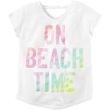 カーターズ Carter's/ オンビーチタイムグリッターティ ホワイト トップス半袖Tシャツ 7歳【並行輸入】