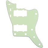 Musiclily Pro 13穴 65 60s JM ジャズマスター用ピックガードFender American Jazzmasterエレキギター用、ミントグリーン3P