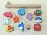 楽しい　木のおもちゃ　たいりょう魚つり　木のおもちゃ