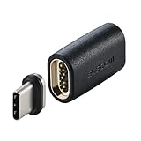 エレコム マグネット 変換アダプタ USB Type C ケーブル ストレート 100W USB PD対応 [ショート・発火を防ぐブレーカー搭載] 【磁石で簡単に脱着できる】 ピタッとマグネット ブラック MPA-CECMAADBK