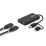 StarTech デュアルモニター対応 USB-HDMI変換アダプター macOS（M1 / M2 / M3 / M4）Windows ChromeOS対応 Thunderbolt USB 3.0 USB-C接続 HDMI 2画面出力（4K 30Hz＋1080p）デュアルディスプレイ 107B-USB-HDMI-2