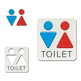 Art Design トイレ サイン マーク 標識 プレート アクリル おしゃれ 日本製 (青赤, SANKAKU)