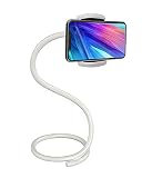 SnakeHolder スマホホルダー 自立する万能スマホスタンド フレキシブルアーム スマホ首対策 首掛け 卓上 床置き 360度回転 角度調整可能 長さ94cm シリコンアーム 在宅勤務 ウェブ会議 オンライン授業 ベッド 車 自転車 ベビーカー 自撮り 三脚 iPhone/Android 4.0～6.7インチ画面対応 (ホワイト)