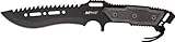 MTech USA MT-621BK Fixed Blade Tactical Knife, Black Sawback Blade, Black Stainless Steel Handle, 12