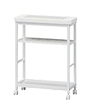 白井産業 【SHIRAI】 シェフカ 熱い鍋も置けるタイルトップキッチンワゴン (幅56×奥行25×高さ72cm) ホワイト