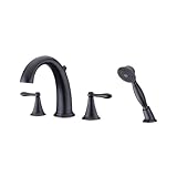 Ultra Faucets UF65245 Transitional Collection Two-Handle Roman Bathtub Faucet with Hand-Shower, Oil 