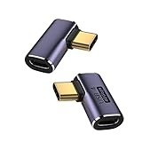 VCOM 2PACK USB 4 Type C変換アダプター 40Gbps 90°曲げ L字 USB 4.0 高速データ転送 充電PD100 w 8K@60Hz映像出力 Thunderbolt 3対応 USB C Type C オスtoメス延長コネクタ USB Cハブ ドッキングステーション/タブレット MacBook Air/Pro/ノートパソコン/携帯電話用