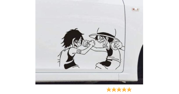 Amazon Co Jp 車 ステッカー ワンピース Onepiece エース ルフィ 子供 シール 横22 縦15 車 バイク