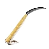 Toil in the Soil Garden Sickle - Hand Weeder 15.75 Inch Overall Length, Durable Stainless Steel Blad