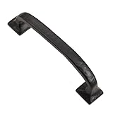 Iron Valley - 5" Modern Texture Cabinet Handle Pull - Pack of (10) - Solid Cast Iron [並行輸入品]