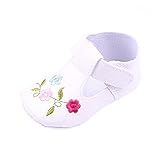 Yuelian(TM) ベビーシューズ 花刺繍 キッズスニーカー ファーストシューズ 軽量タイプ 子供靴 入学 通学 入園式 (12CM, 1 ホワイト)