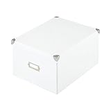 ぼん家具 ふた付き収納ボックス XLサイズ 約幅31×奥行40×高さ21cm カラーボックス整理 折りたたみ シュガーホワイト