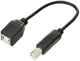 変換名人 USB B(オス) - B(メス) 延長 ケーブル [ 20cm ] USBBA-BB20