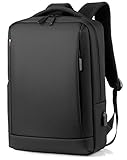 ビジネスリュック 大容量 メンズ 防水 薄型 軽量 通勤 通学 リクルート 2WAY USB充電口付 疲労軽減 (ブラック)