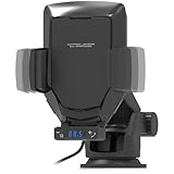 カシムラ Bluetooth FMトランスミッター/ハンズフリー通話も搭載したワイヤレス充電＆電動ホルダー NKW-48