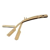 Healifty 折りたたみ剃刀ホルダープロフェッショナルチタンストレートエッジ安全