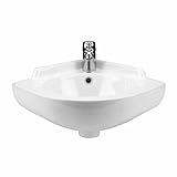 コーナー洗面台ホワイトVitreous中国、Mountain Pondコーナーシンクホワイト20 1 / 2 in。w