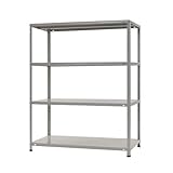 スチールラックのキタジマ KT-6-15 幅120×奥行60×高さ150cm 4段 ホワイトグレー 150kg/段