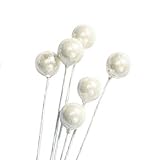 パールピック　ロング　12本入り[ホワイト］　【ピック】【フェイク】【アクセサリー】【フラワー】【パール】