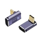 WYMECT usb4.0 usb c 変換アダプタ Type C 変換 アダプター タイプc l 変換 40Gbps高速転送 PD240W/5A急速充電 8K@60Hz映像出力 type-c l字 l型 usb-c l字 変換コネクター Thunderbolt 3 Mac Book Pro Switch NexusなどのType C機器に対応 (240Wメスオス二番2個)