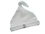 #750 Navy 1pc White Cap with Knot and Anchor Embroidery by TC [並行輸入品]