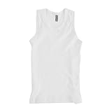 Plus Nao(プラスナオ) タンクトップ ノースリーブ トップス 無地 シンプル ラウンドネック キッズ ジュニア 子供用 男の子 男児 女の子 女 L ホワイト