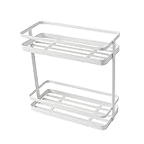 スパイスラック キッチンラック 収納2段 ワイヤーラック2段 ホワイト 多機能収納ラック キッチン用 洗面所用 浴室用