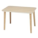 サイドテーブル 鏡面 木製 トールテーブル 幅60cm カラー：ナチュラル