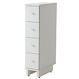 ライフスタイリングショップ すき間収納 幅20cm メラミン チェスト 4段 隙間収納 ランドリー 引き出し AS-012