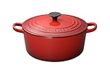Le Creuset ココット・ロンド 鋳物ホーロー鍋 22cm チェリーレッド ガスIHオーブン対応